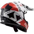 KASK LS2 MX437 FAST BLOCK WHITE RED  - 2