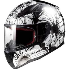 KASK LS2 FF353 RAPID POPPIES BLACK WHITE 