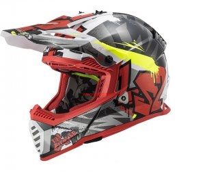KASK LS2 MX437 FAST EVO CRUSHER BLACK RED 