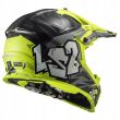 Kask motocyklowy LS2 MX437 Fast Evo Crusher Black H-V Yellow  - 2