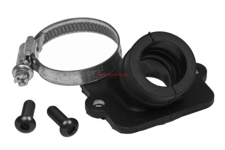 Króciec ssący Polini, krótki, Gilera / Piaggio, 21mm przelot / 24mm wyjście