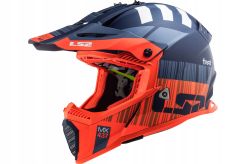 Kask motocyklowy LS2 MX437 Fast Evo XCODE Matt Orange Blue